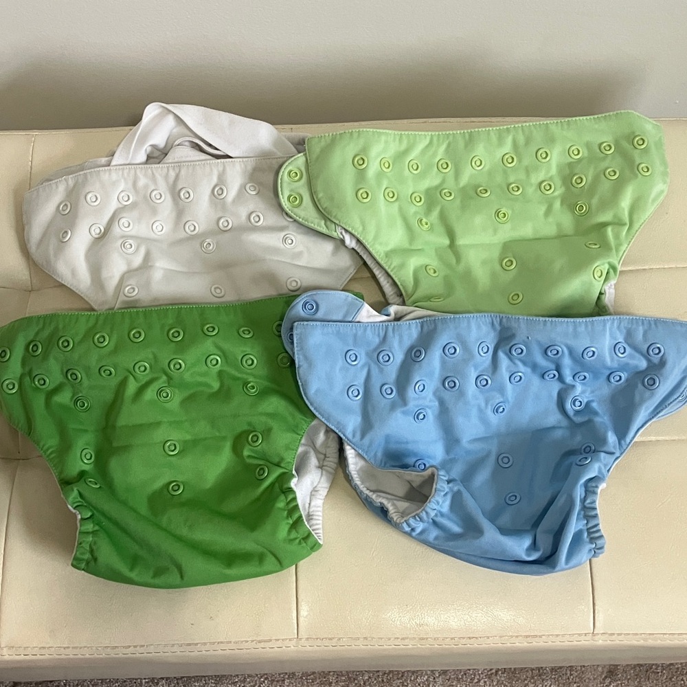 4 Unisex Reusable Diapers BumGenius